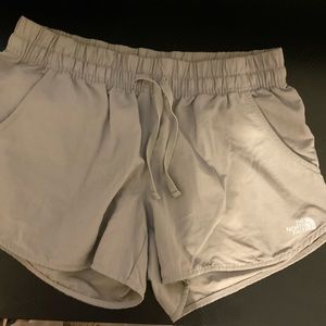 Womens khaki north face dri fit shorts